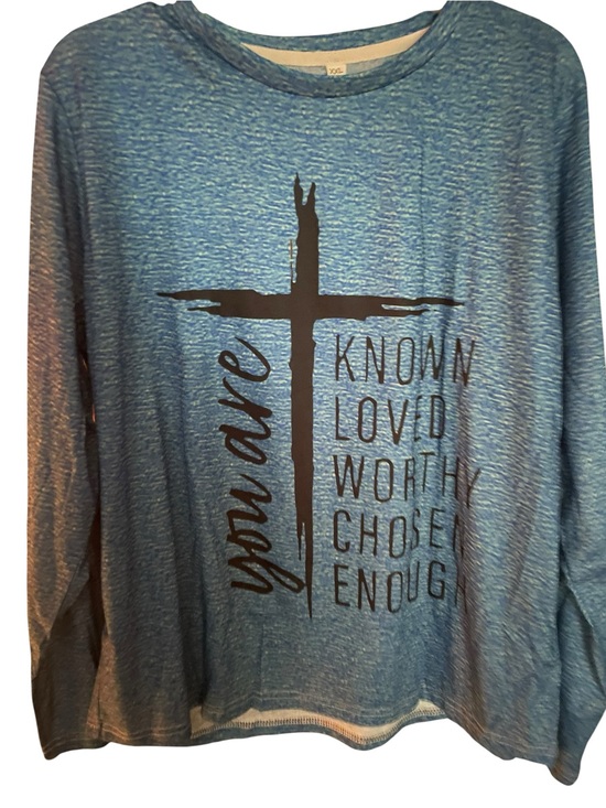 Tops - Blue Graphic Long Sleeve Shirt